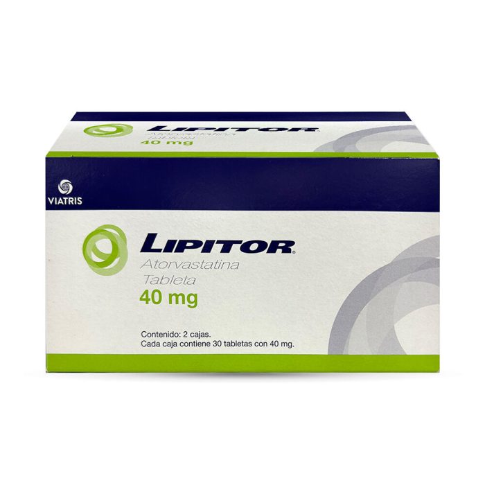 LIPITOR 40MG C 2 CAJAS C 30 TAB CU ATORVASTATINA NV