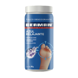 DERMAN TALCO DESOD P PIES Y CALZADO LAVANDA 80G