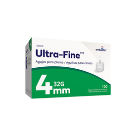 AGUJA BD ULTRAFINE T/PLUMA INSULINA 4MMX32G C 100