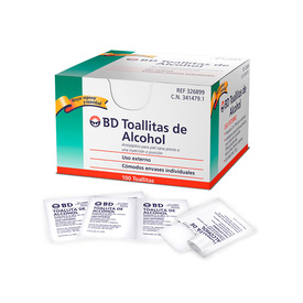 TOALLITAS CON ALCOHOL BD C 100 PZ