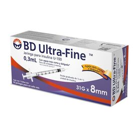 JERINGA PINSUL ULTRA-FINE U-100 8MM31G 0,3ML30UI C 10PZ EMBECTA