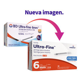 JERINGA P/INSUL ULTRAFINE U100 6MM X 31G 0.5ML C 30PZ