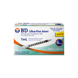 JERINGA ULTRA FINE P/INSULINA 6MM/31G 1ML/100UI C 30 PZ EMBECTA