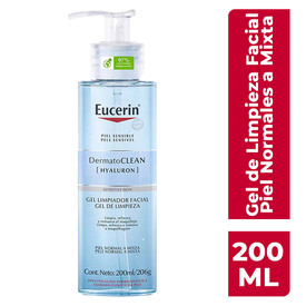 EUCERIN DERMATOCLEAN GEL LIMP FAC 200ML HYALURON