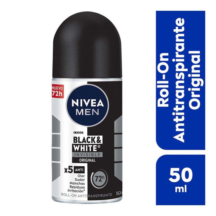 NIVEA DESOD MEN INVISI BLACK & WHIT 48H ROLL ON 50ML