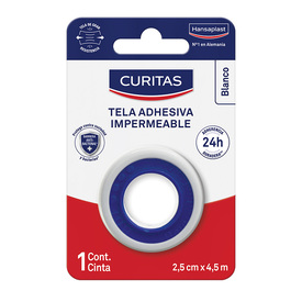 TELA ADHESIVA CURITAS IMPERMEABLE 2.5CM X 4.5MT C 1