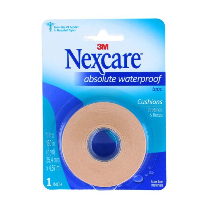 NEXCARE ABSOLUTE WATERPROOF TAPE 2.5 X 4.5CM C 1 ROLLO