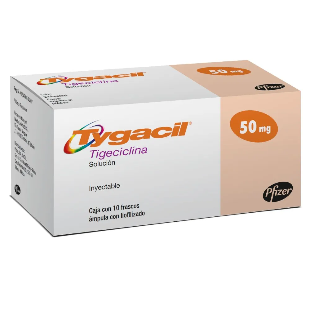 TYGACIL 50 MG SOL INY FA C 10 PZ