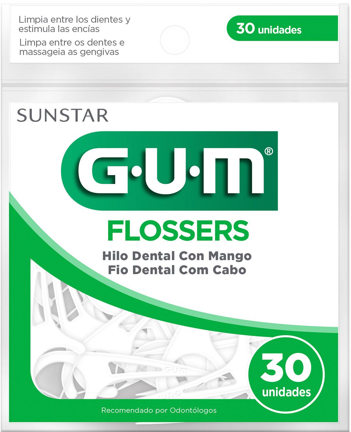 GUM FLOSSERS PALILLOS C HILO DENTAL C 30 PZ