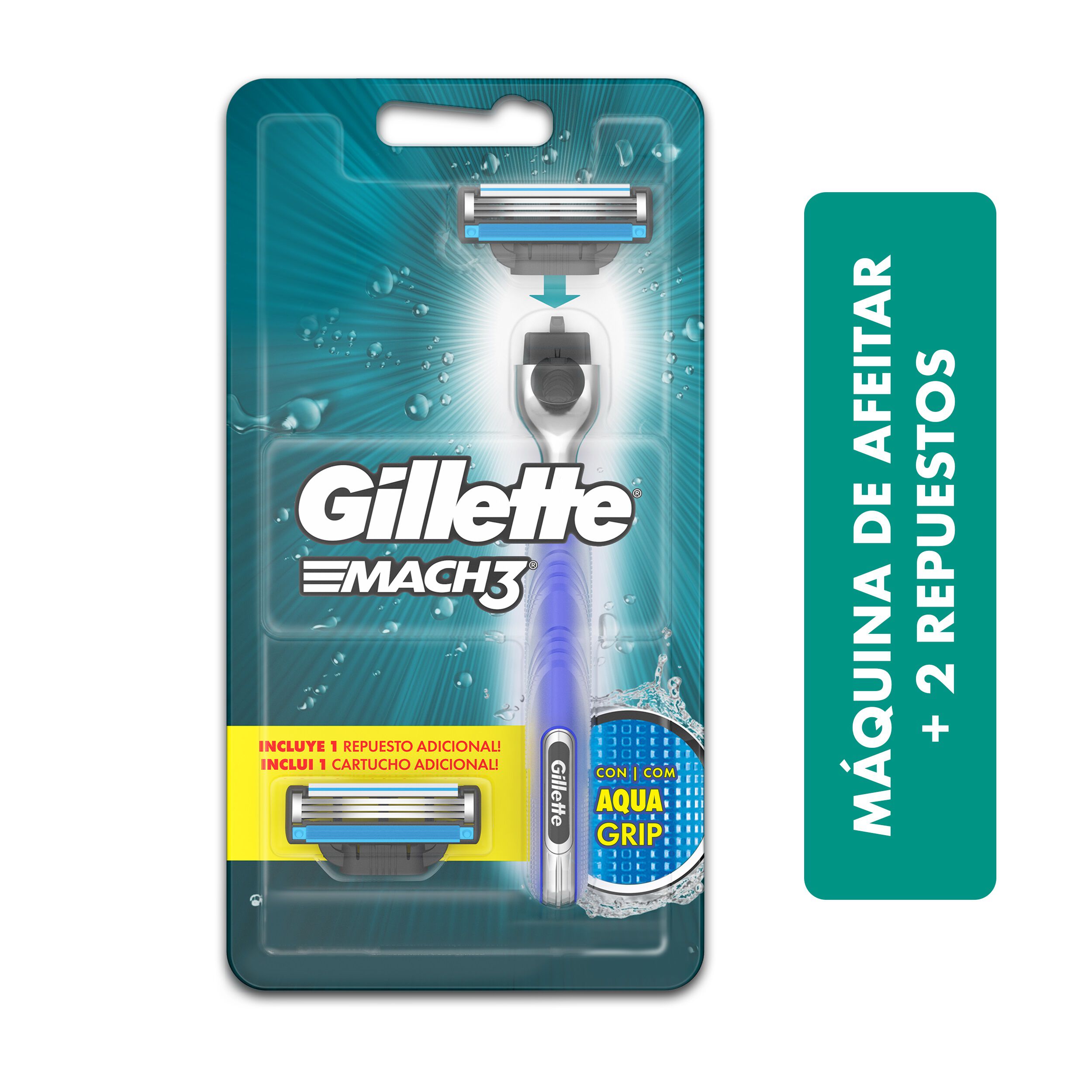 GILLETTE MACH3 MAQ P/AFEITAR RECARG C 2 CARTUCHOS