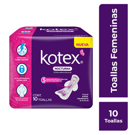 KOTEX TOLLAS SANITARIAS C ALAS C 10 NOCT