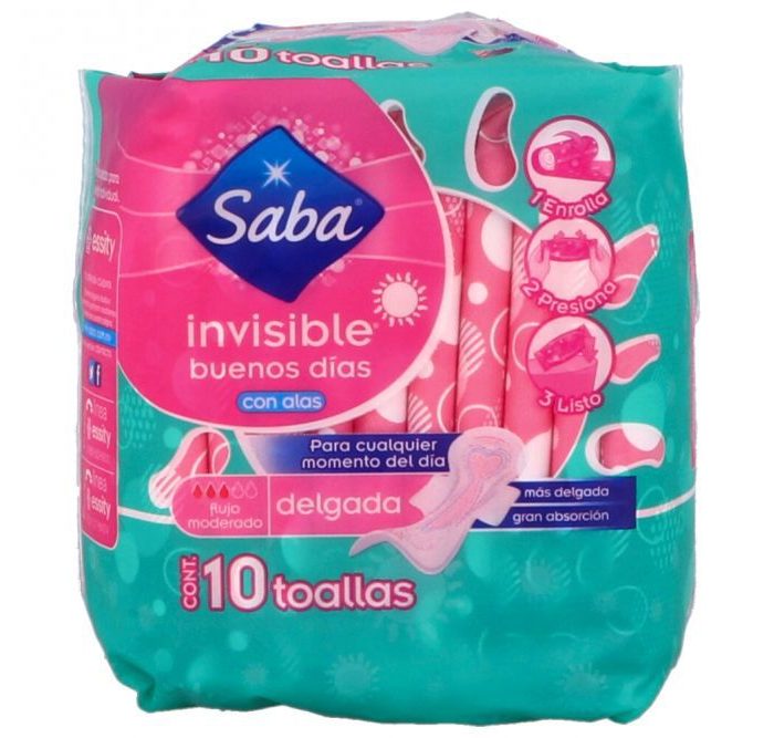 SABA INVISIBLE C ALAS C 10 TOALLAS