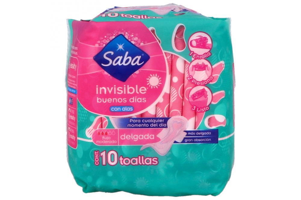 SABA INVISIBLE C ALAS C 10 TOALLAS