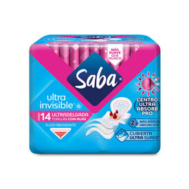 SABA ULTRA INVISIBLE C ALAS TOALLAS 14