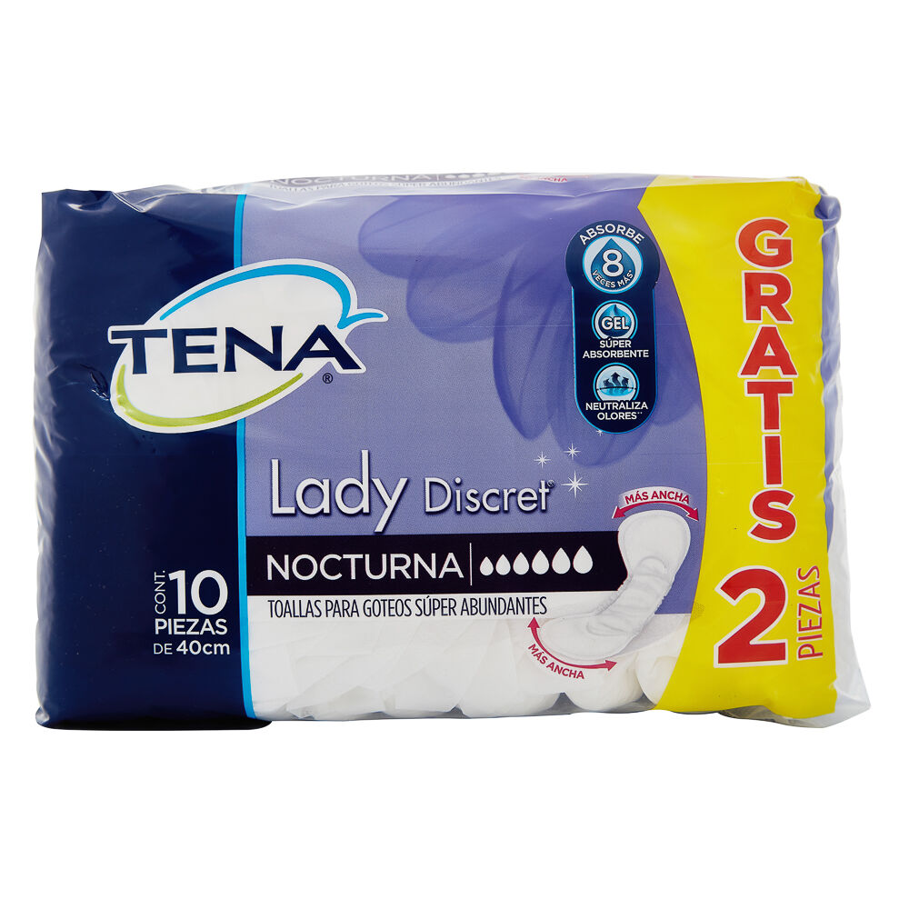 TENA LADY DISCRET TOALLAS NOCTURNAS C 8 PZ