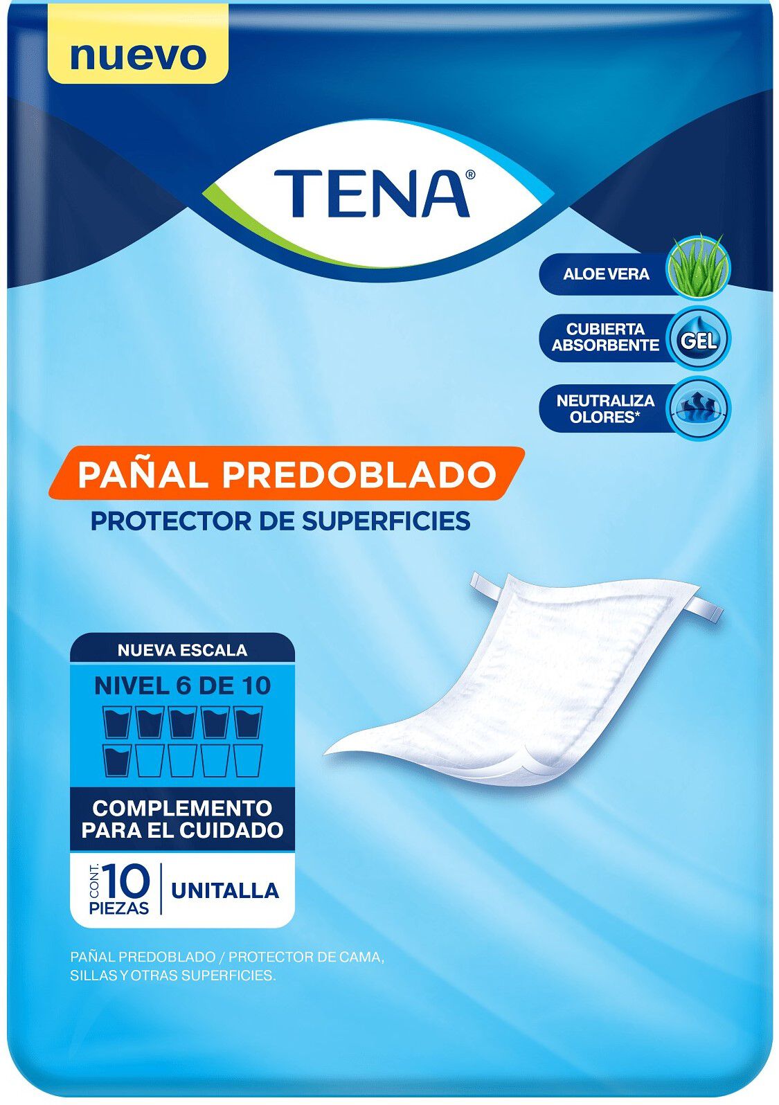 TENA PANAL PREDOBLADO PROTECTOR SUPERFICIES C 10 UNITALLA