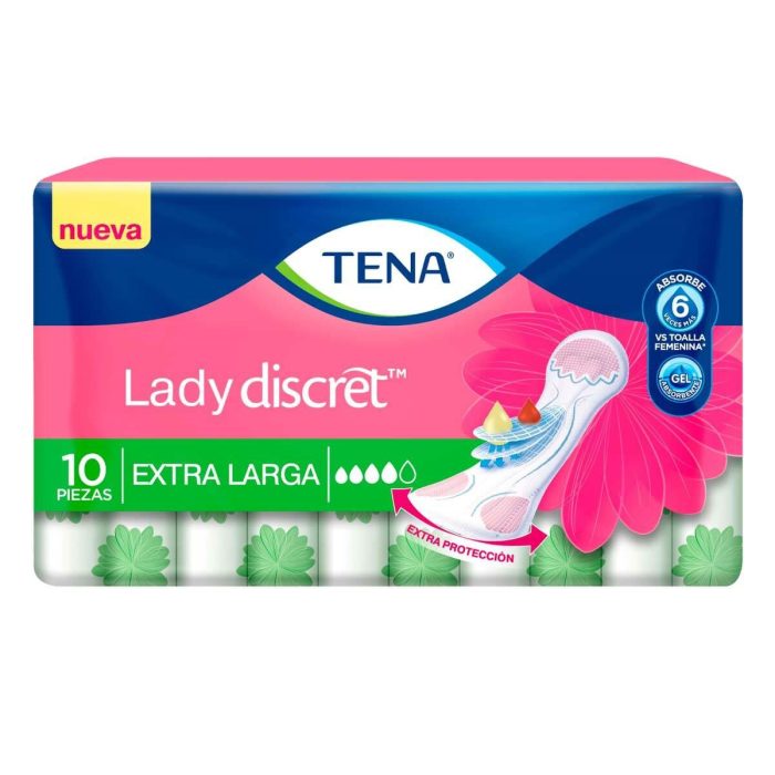 TENA LADY DISCRECT TOALLA SANITARIA  EXLARGA C 10 PZ