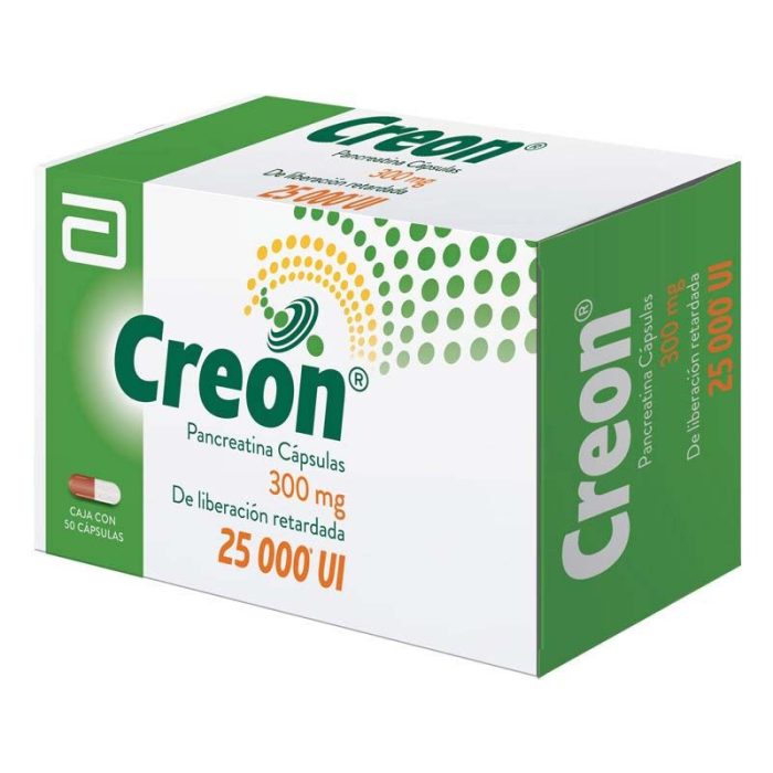 CREON 300MG LR 25000UI C 50 CAP PANCREATINA