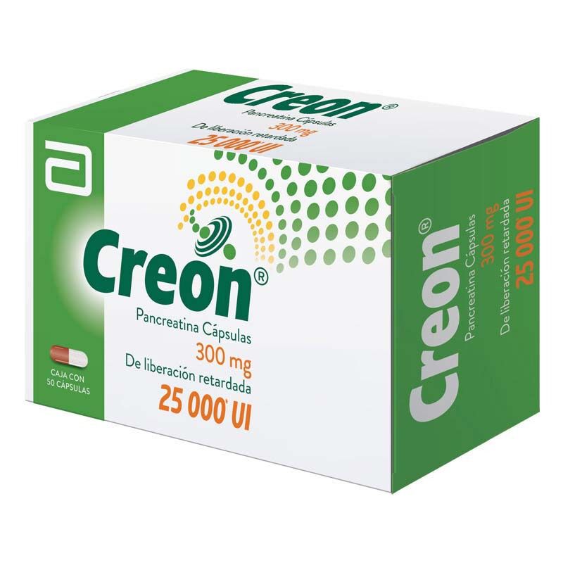 CREON 300MG LR 25000UI C 50 CAP PANCREATINA