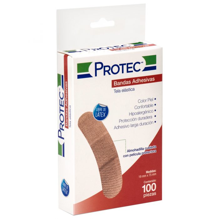 PROTEC BANDAS ADHESIVAS SIN LATEX C 100 PZ
