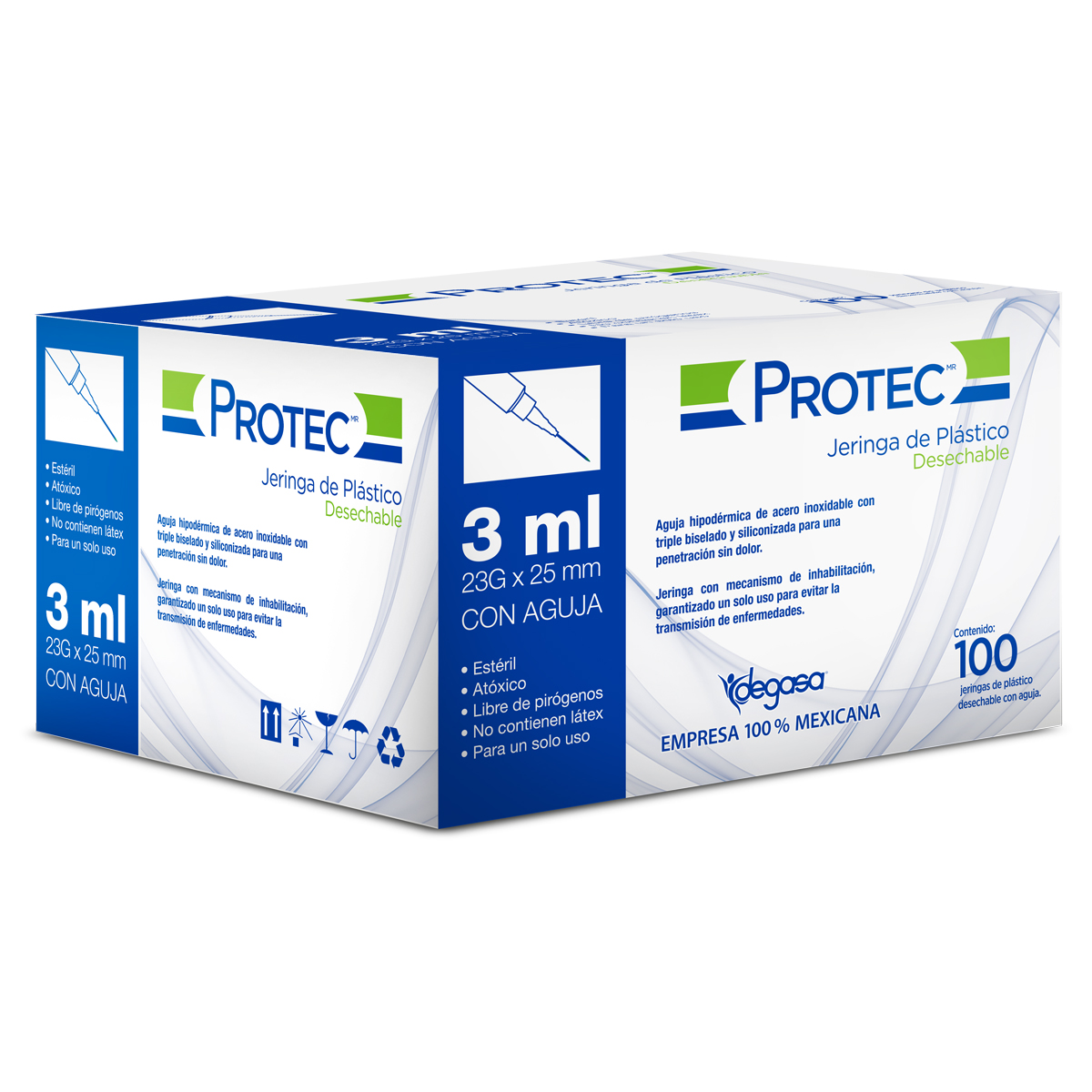 JERINGA DESECH PROTEC 23 X 25 3ML C 1
