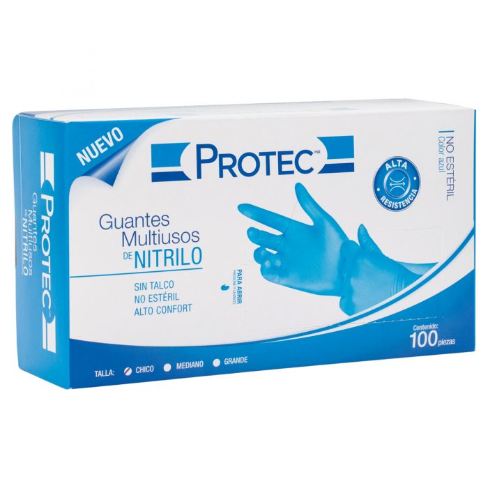 GUANTE NITRILO PROTEC GRANDE NO ESTERIL AZUL C 100