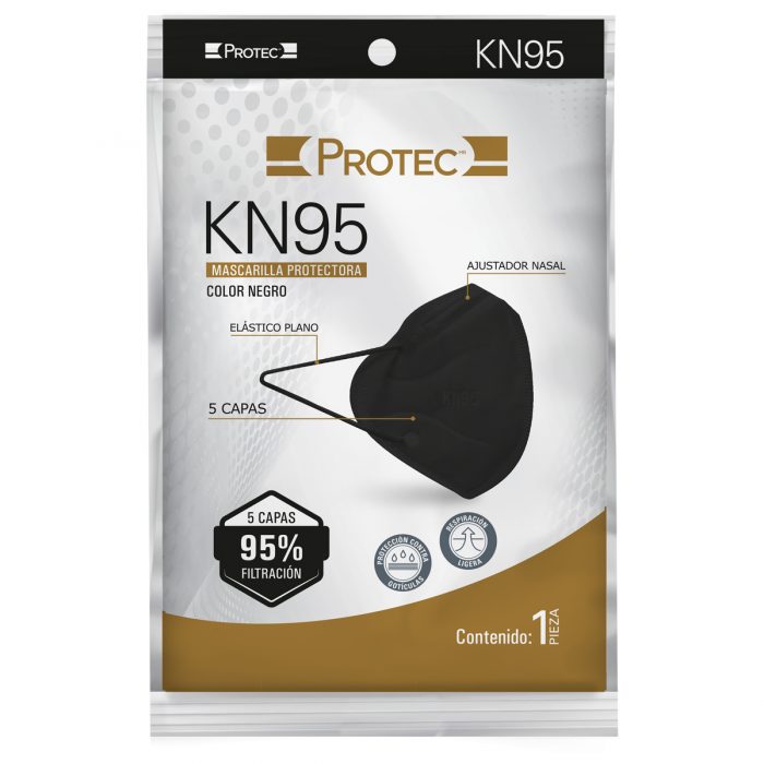 MASCARILLA PROTEC KN 95 NEGRA C 1 PZ