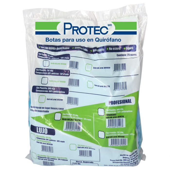 BOTAS P/CIRUGIA PROTEC DESECH NO ESTERIL C 25 PARES AZUL