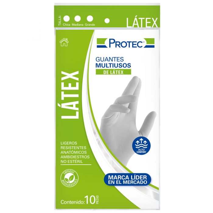 GUANTES LATEX PROTEC AMBIDIESTRO MEDIANO C 10