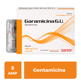GARAMICINA GU 160MG C 5 FA 2ML GENTAMICINA