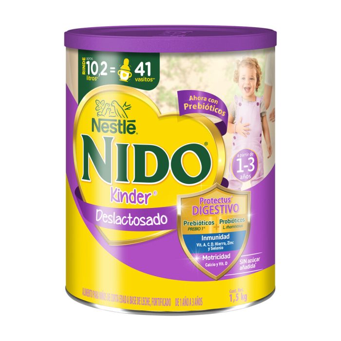NIDO KINDER DESLACTOSADO 1 A 3 AN C PROBIOTICOS 1.5K