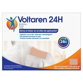 VOLTAREN 24 H 15MG C 5 PARCHES DICLOFENACO