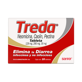 TREDA TAB C 10 NEOMICINA/CAOLIN/PECTINA