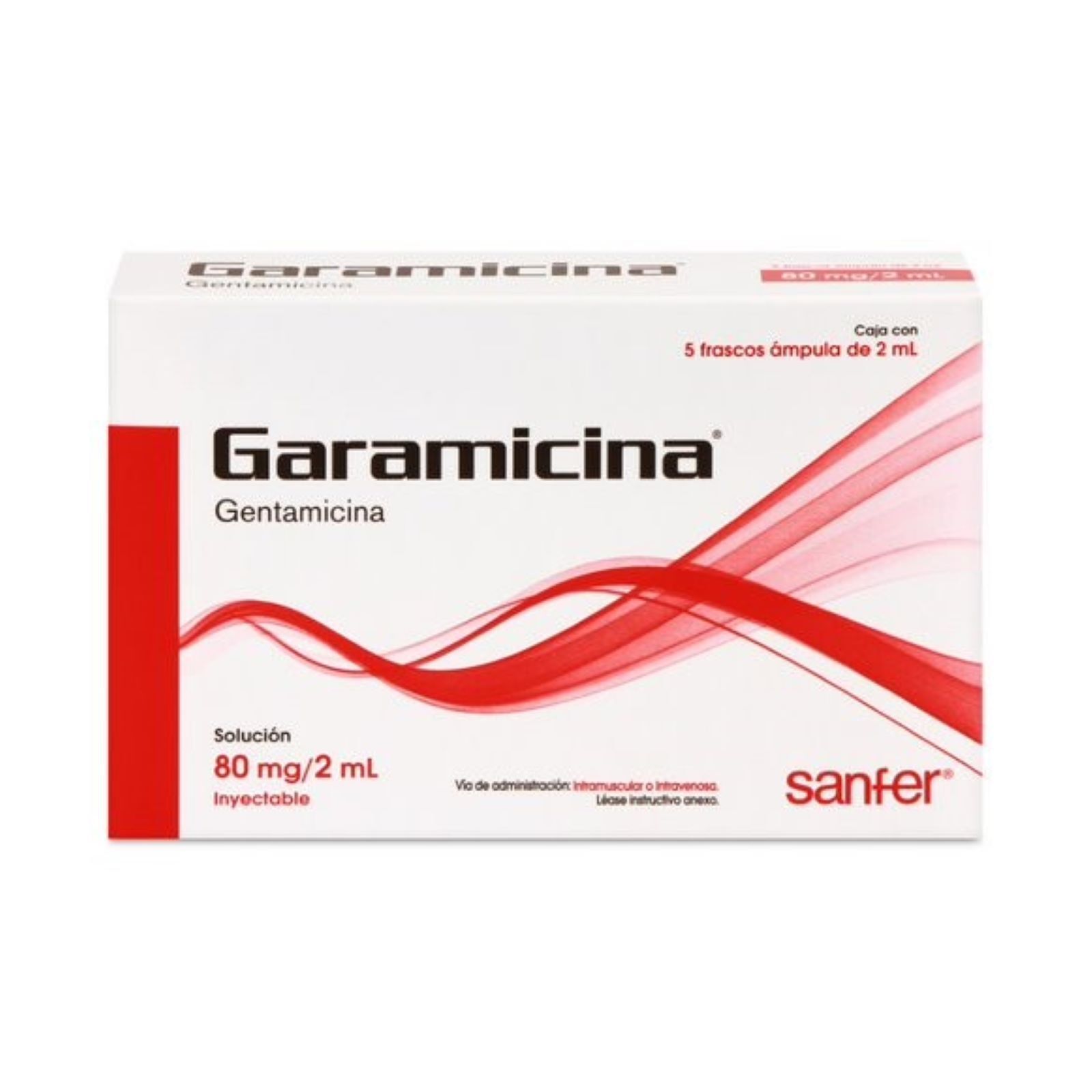 GARAMICINA 80MG/2ML C 5 FA 2ML GENTAMICINA