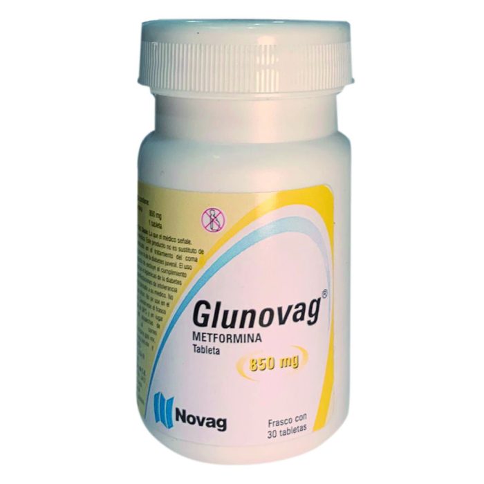 GLUNOVAG 850MG C 30 TAB METFORMINA 