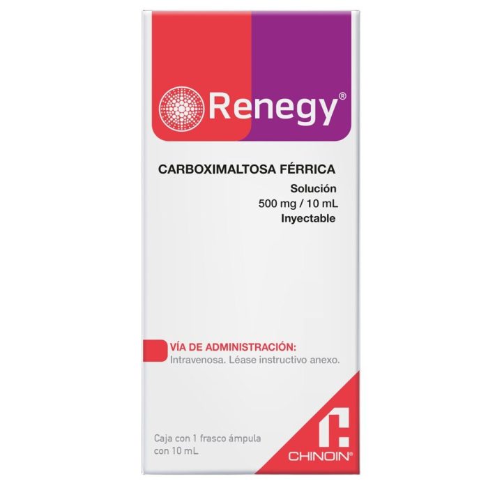 RENEGY 500MG /10ML IV SOL INY CARBOXIMALTOSA FERRICA 500MG SOL INY 100ML NV