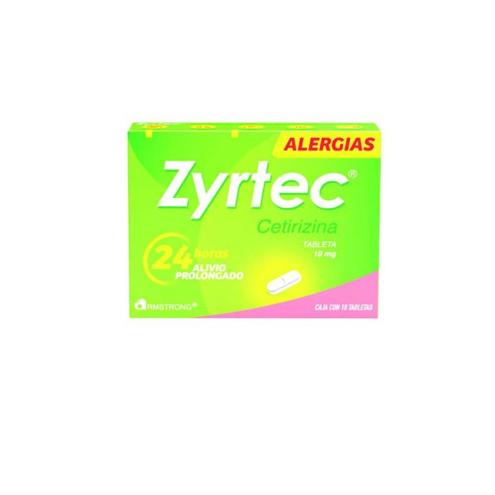 ZYRTEC 10MG C 10 TAB CETIRIZINA