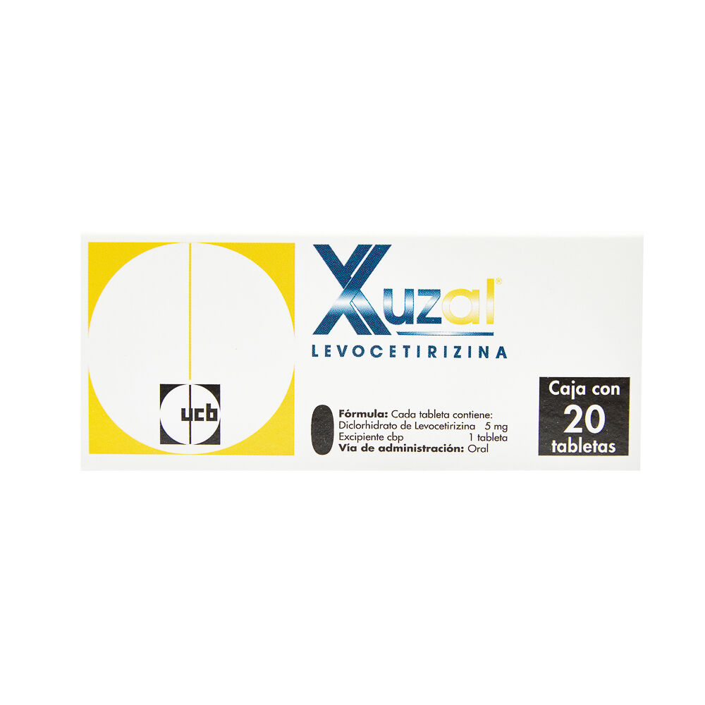 XUZAL 5MG C 20 TAB LEVOCETIRIZINA