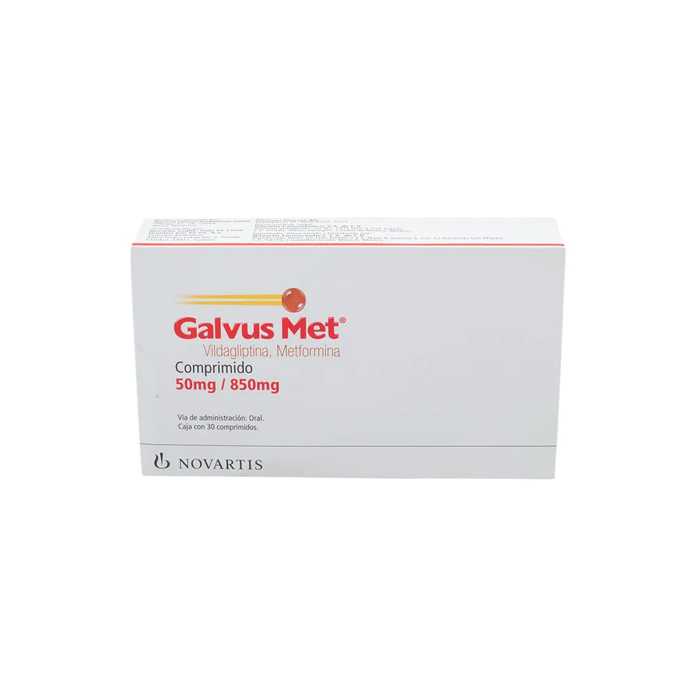 GALVUS MET 50MG/850MG C 30 TAB VILDAGLIPTINAMETFORMINA
