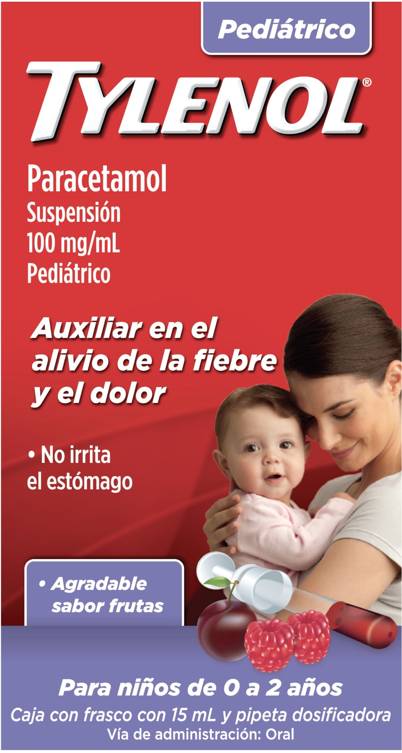 TYLENOL SUSP PEDIATRICO SAB CEREZA 15ML