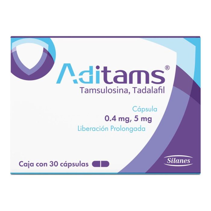 ADITAMS 0.45MG LP C 30 CAP TAMSULOSINATADALAFIL