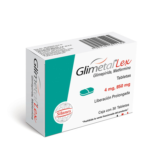 GLIMETAL LEX 4MG/850MG C 30 TAB