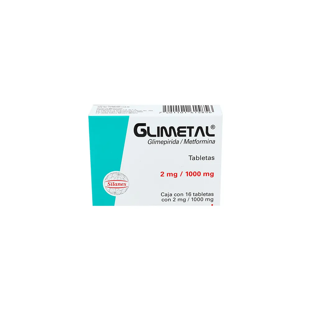 GLIMETAL 1000MG/2MG C 16 TAB