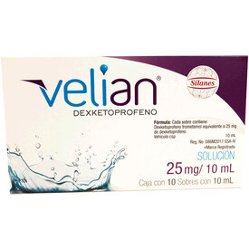 VELIAN 25MG SOL ORAL C 10 SOBRES 10ML