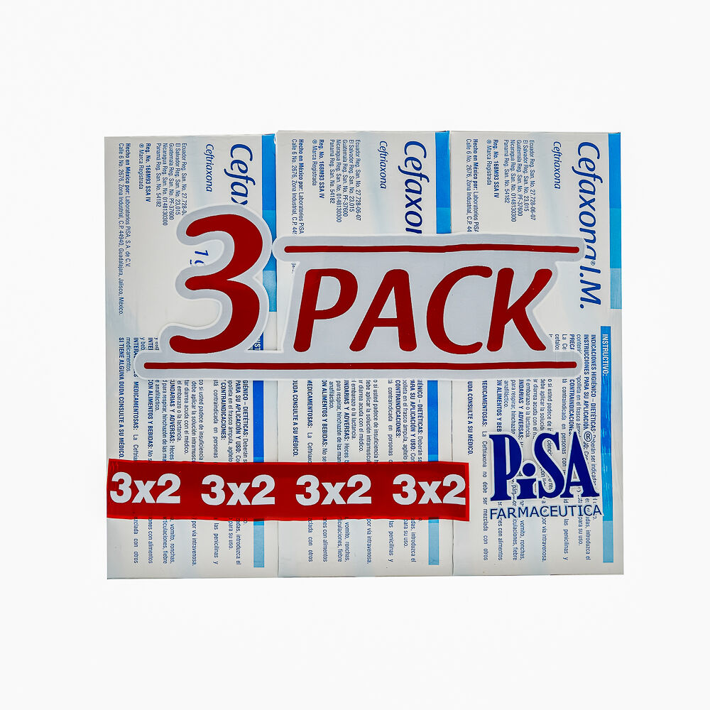 CEFAXONA FA 1G IM 3 PACK CEFTRIAXONA