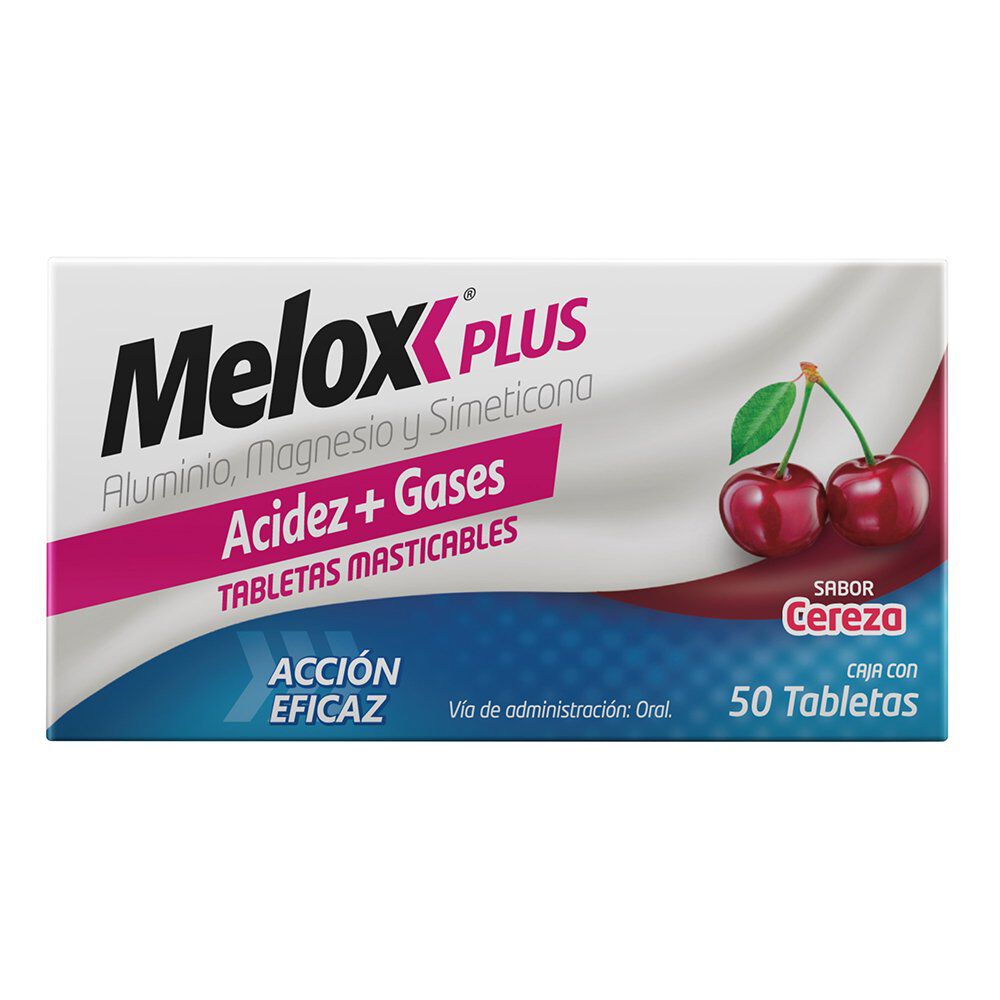 MELOX PLUS TAB MASTICABLE SABOR CEREZA C 50