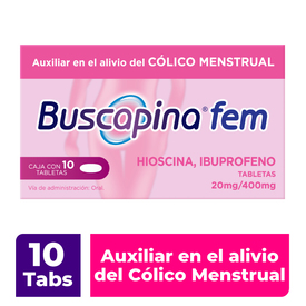 BUSCAPINA FEM 20/400MG C 10 TAB