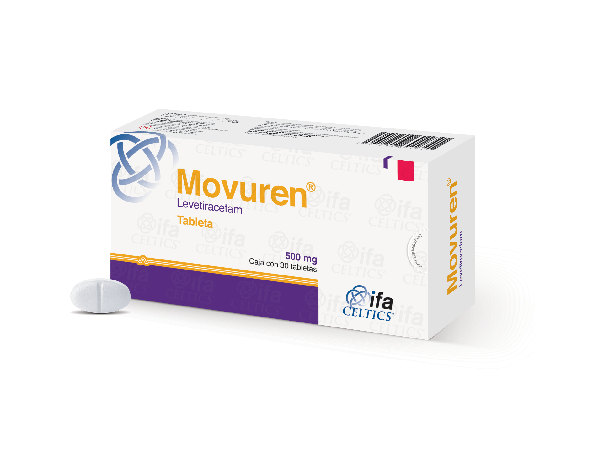 MOVUREN 500MG C 30 TAB LEVETIRACETAM