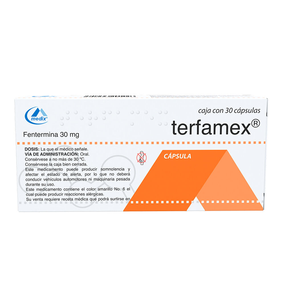 TERFAMEX 30MG C 30 CAP FENTERMINA