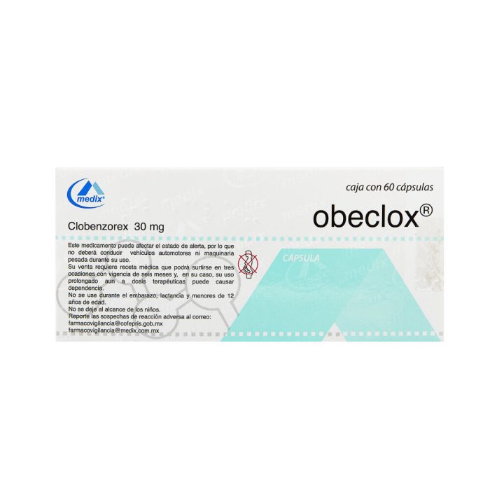 OBECLOX 30MG C 60 CAP CLOBENZOREX
